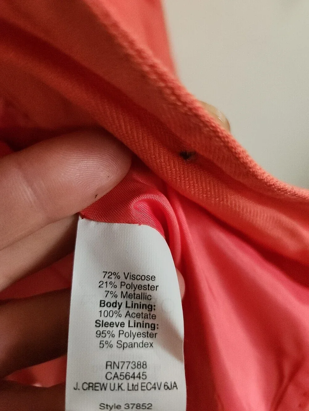 J. Crew Schoolboy Coral Viscose Blend Blazer Jacket Lined Thick Small 4